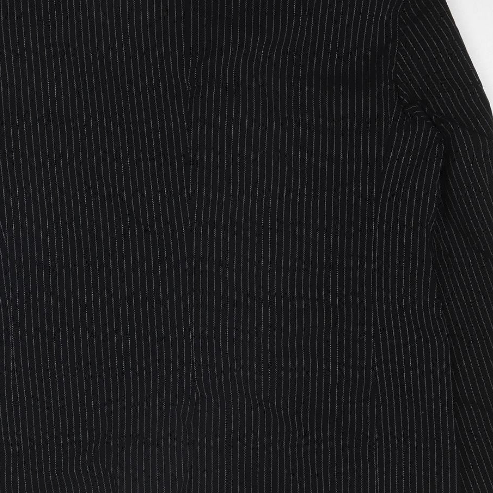 Brave Soul Womens Black Pinstripe Viscose Jacket Suit Jacket Size 10
