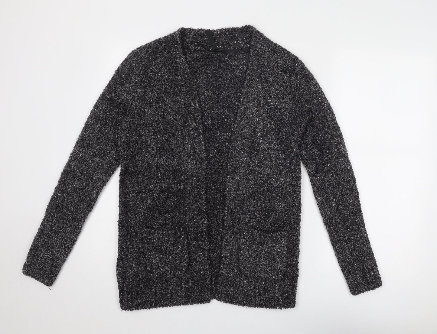 Colours of The World Womens Grey V-Neck Acrylic Cardigan Jumper Size XS