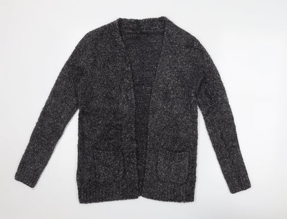 Colours of The World Womens Grey V-Neck Acrylic Cardigan Jumper Size XS