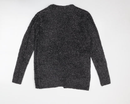 Colours of The World Womens Grey V-Neck Acrylic Cardigan Jumper Size XS