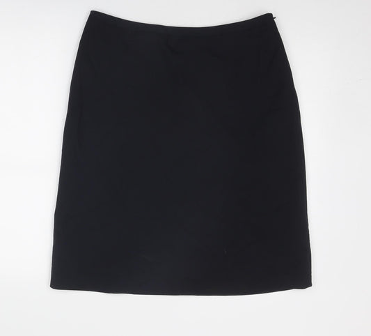 Monsoon Womens Blue Polyester A-Line Skirt Size 14 Zip