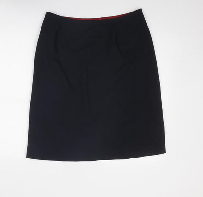 Monsoon Womens Blue Polyester A-Line Skirt Size 14 Zip