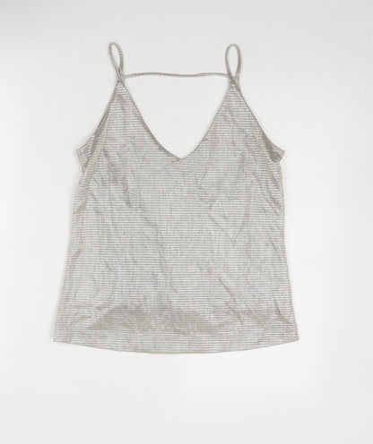 Womens UK Size XS Saint Tropez Clothing Silver Basic Tank