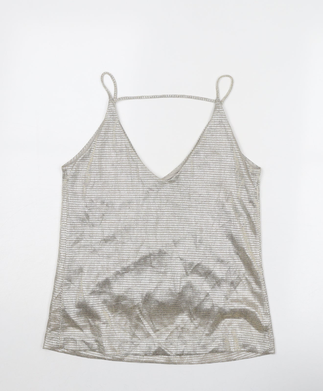 Womens UK Size XS Saint Tropez Clothing Silver Basic Tank