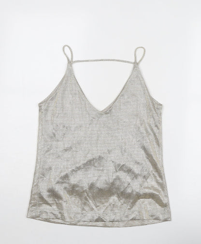 Womens UK Size XS Saint Tropez Clothing Silver Basic Tank