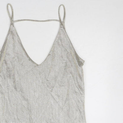 Womens UK Size XS Saint Tropez Clothing Silver Basic Tank