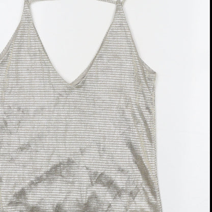 Womens UK Size XS Saint Tropez Clothing Silver Basic Tank