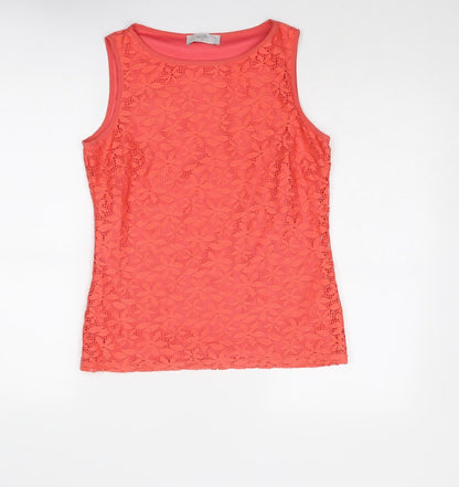 Womens UK Size 10 Wallis Pink Basic Tank