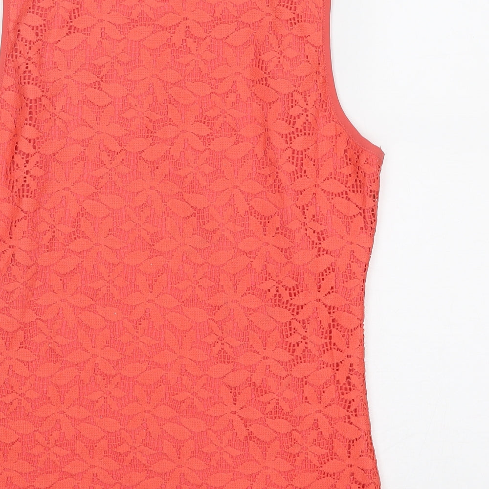 Womens UK Size 10 Wallis Pink Basic Tank