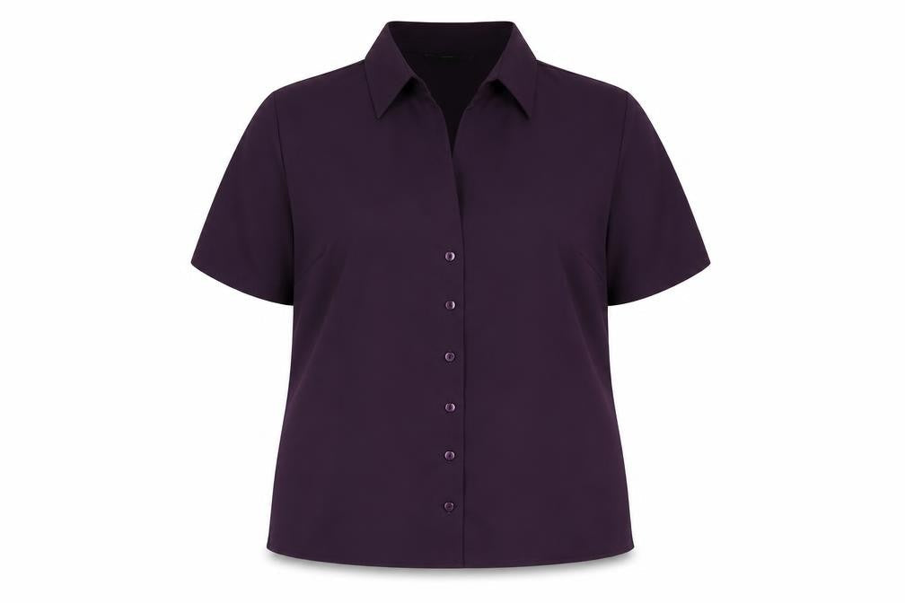 Womens UK Size 20 Simon Jersey Purple Basic Button-Up