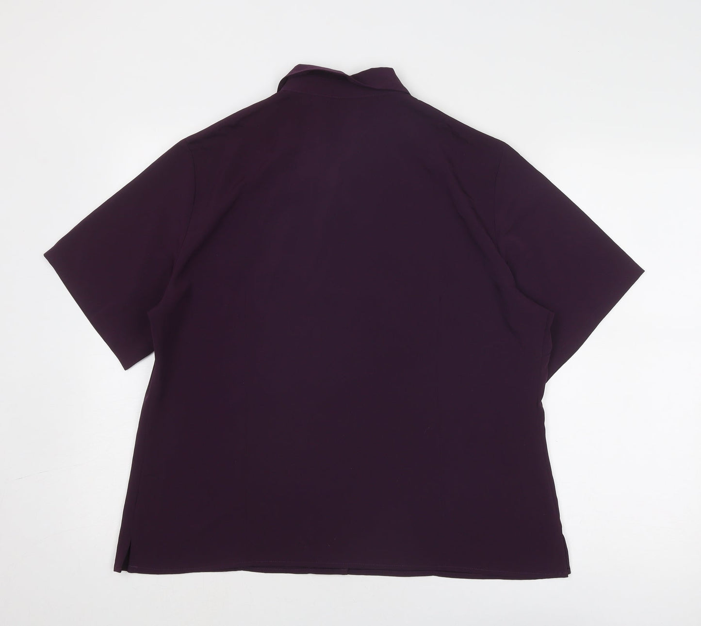 Womens UK Size 20 Simon Jersey Purple Basic Button-Up