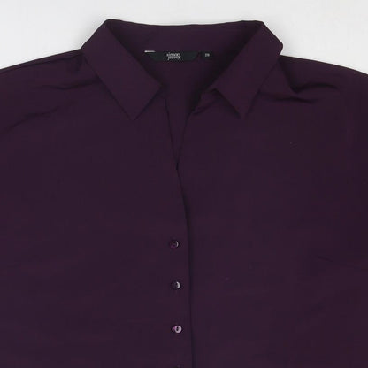 Womens UK Size 20 Simon Jersey Purple Basic Button-Up