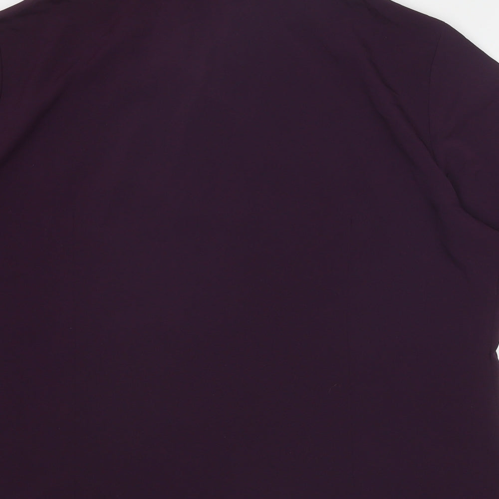Womens UK Size 20 Simon Jersey Purple Basic Button-Up