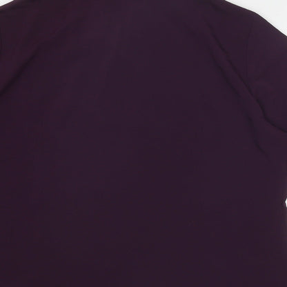 Womens UK Size 20 Simon Jersey Purple Basic Button-Up