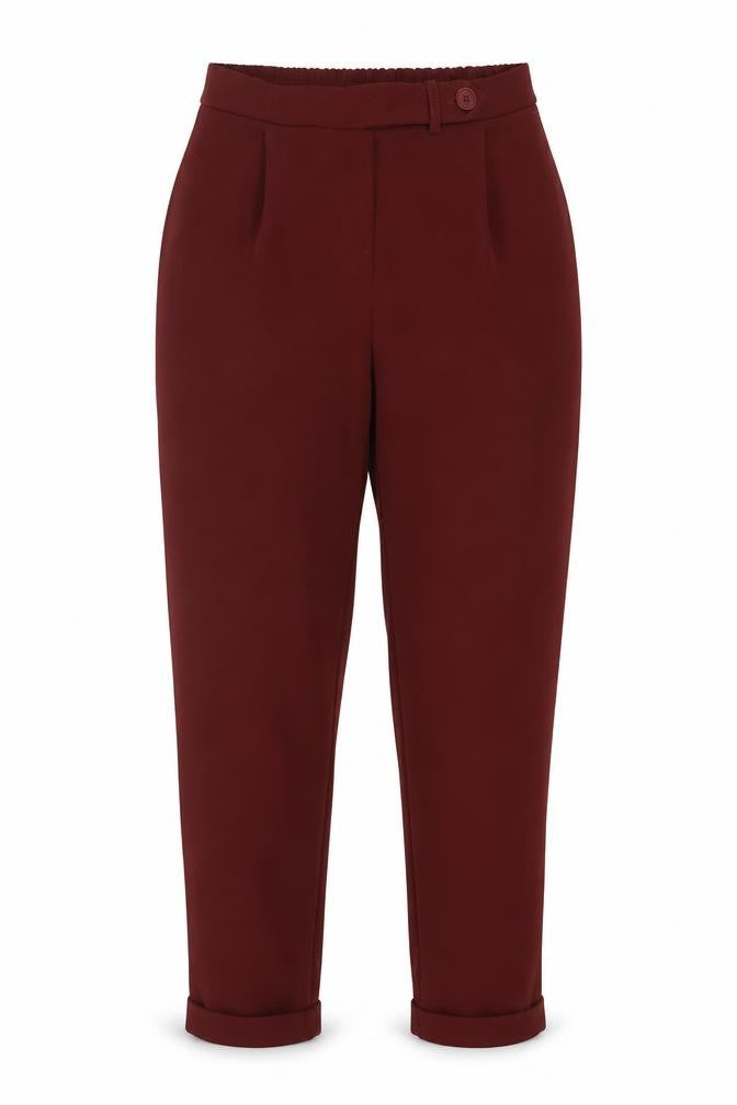 Womens UK Size M Terranova Regular Fit Carrot Brown Trousers