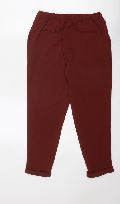 Womens UK Size M Terranova Regular Fit Carrot Brown Trousers