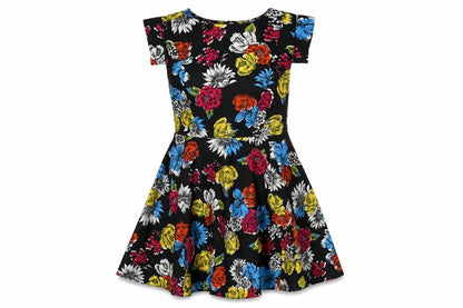 Yumi Womens Multicoloured Floral Polyester Fit & Flare Size 10 Round Neck Zip