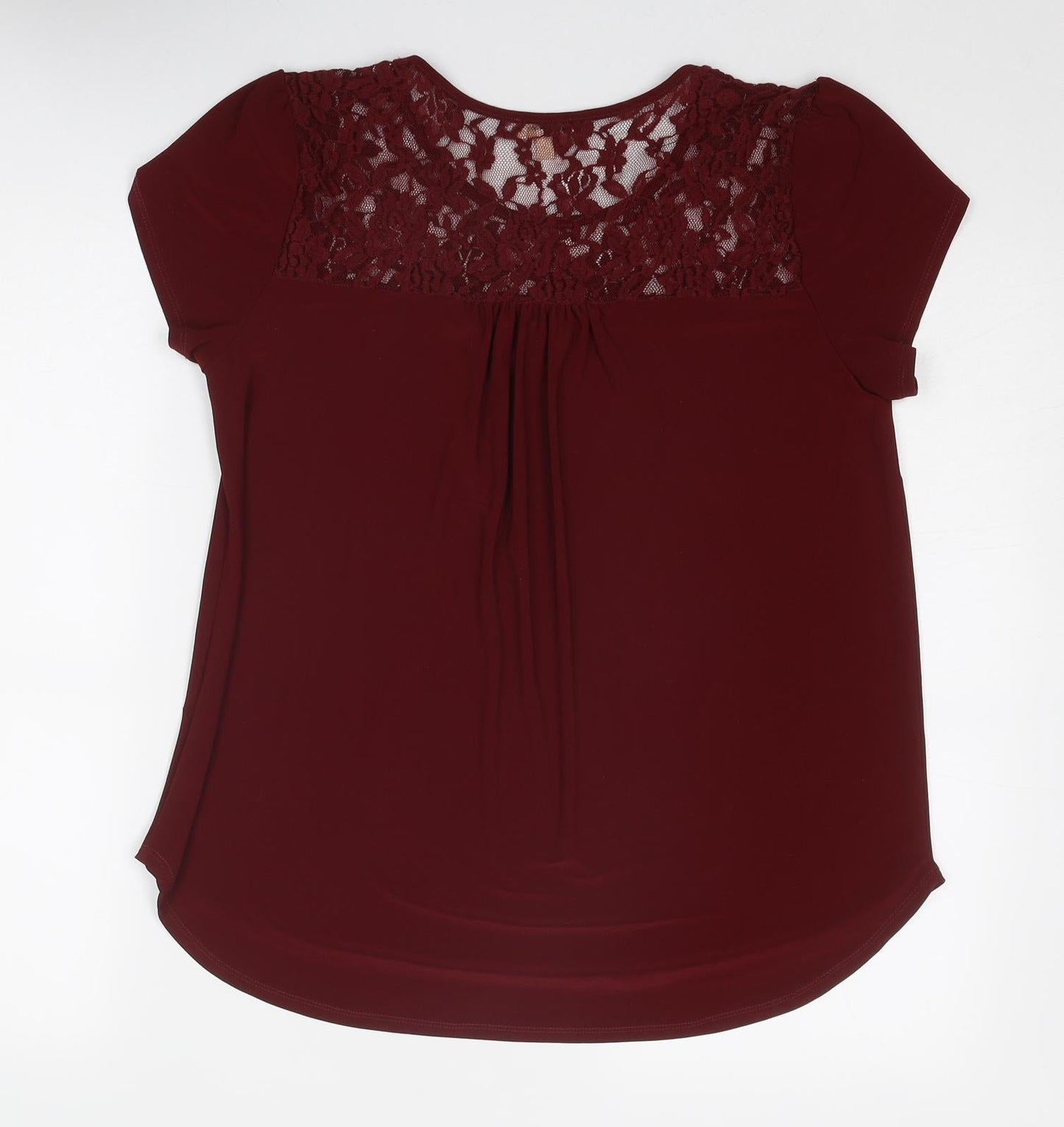 Womens UK Size M Lily White Red Basic Blouse