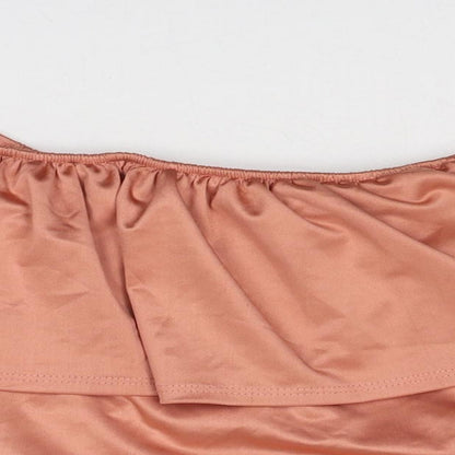 FOREVER 21 Womens Pink Polyester Cropped Tank Size S Round Neck