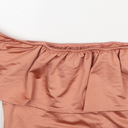 FOREVER 21 Womens Pink Polyester Cropped Tank Size S Round Neck