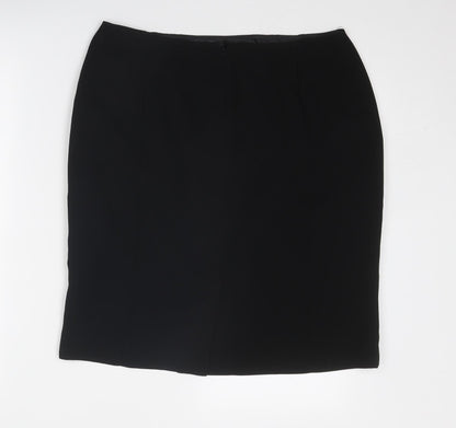 Precis Womens Black Polyester A-Line Skirt Size 14 Zip