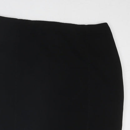 Precis Womens Black Polyester A-Line Skirt Size 14 Zip
