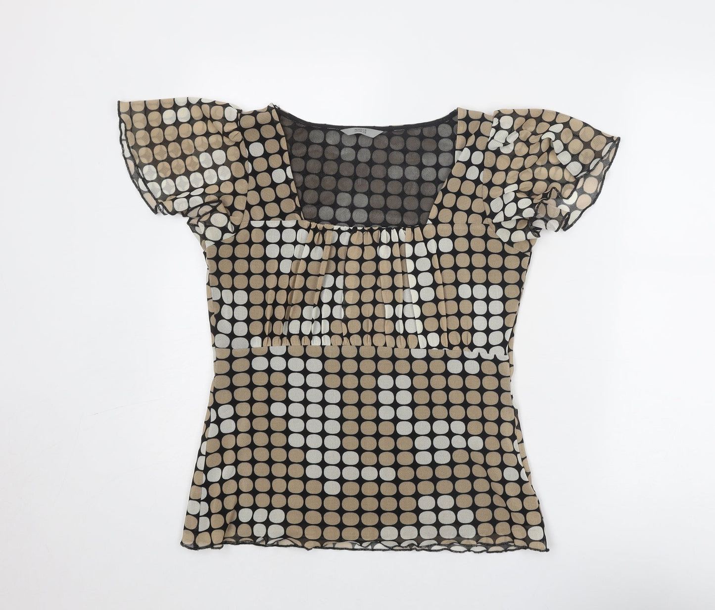 Womens UK Size 12 Marks and Spencer Beige Basic T-Shirt