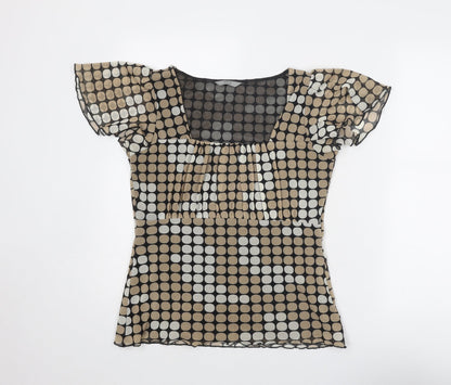 Womens UK Size 12 Marks and Spencer Beige Basic T-Shirt