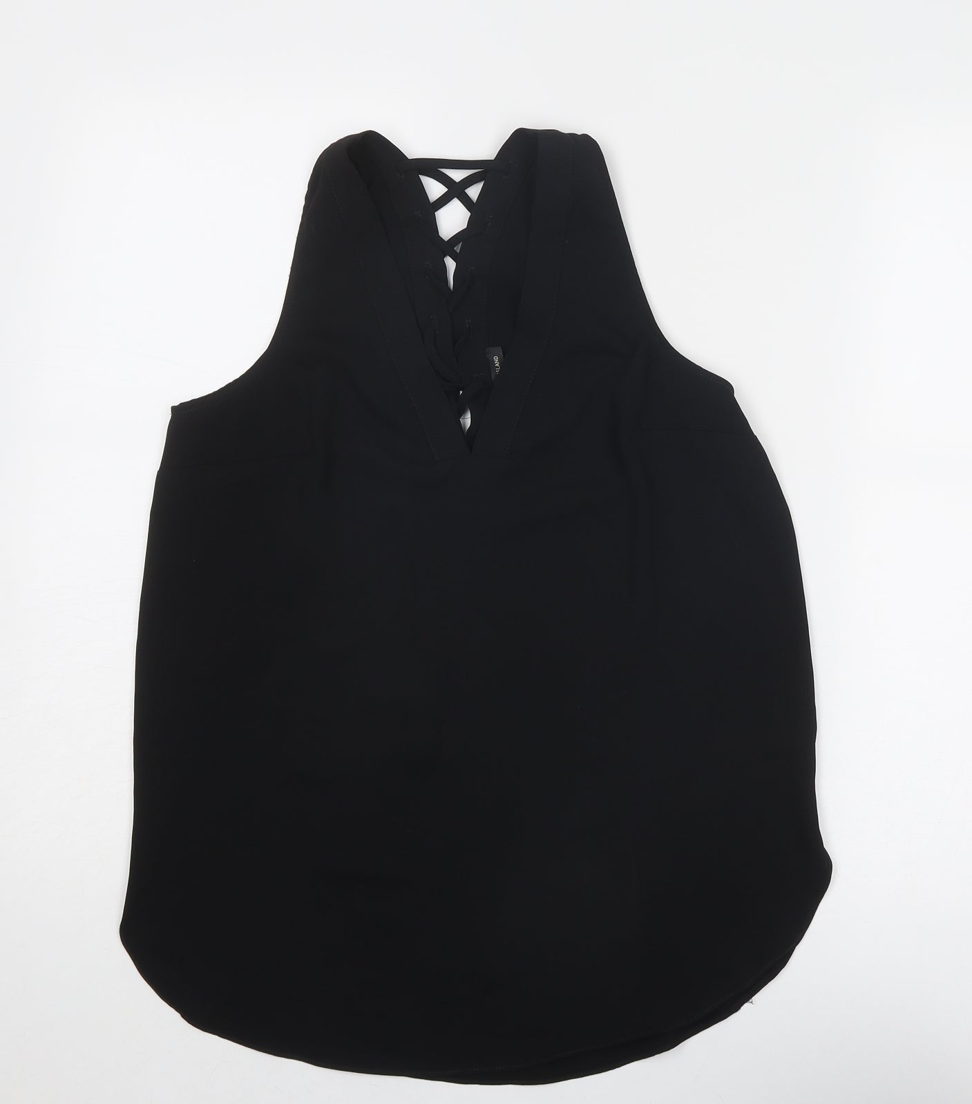 Womens UK Size 8 River Island Black Basic Tank