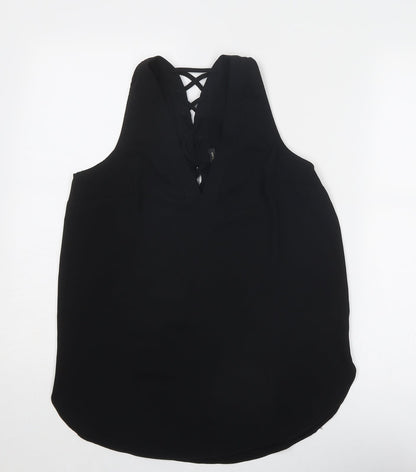 Womens UK Size 8 River Island Black Basic Tank