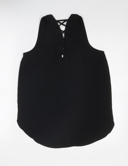 Womens UK Size 8 River Island Black Basic Tank