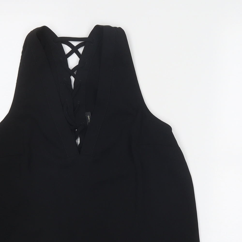 Womens UK Size 8 River Island Black Basic Tank