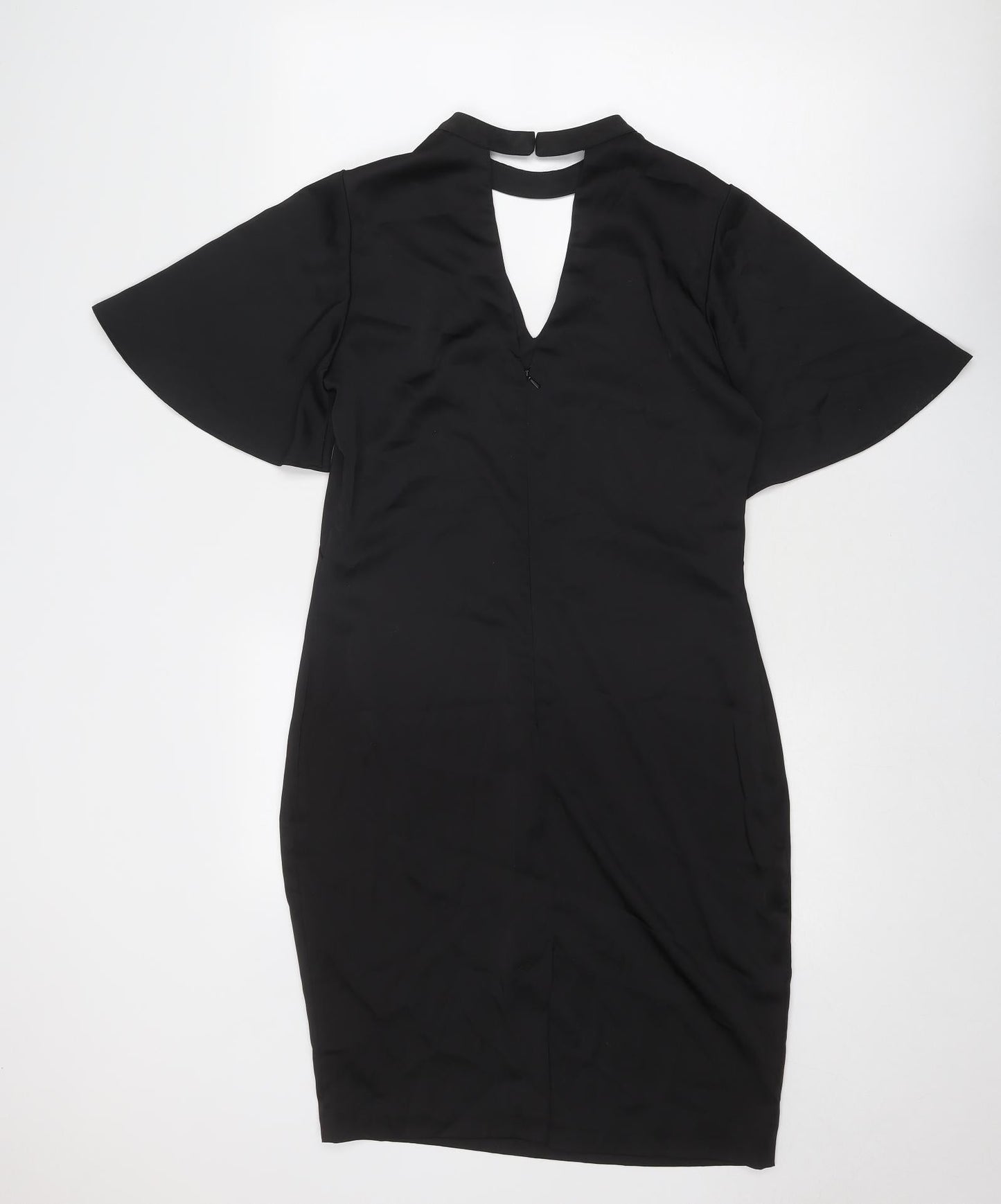 NEXT Womens Black Polyester Bodycon Size 10 Round Neck Zip