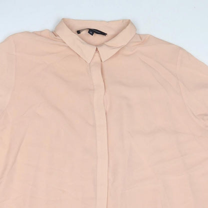 French Connection Womens Pink Polyester Basic Button-Up Size XS Collared