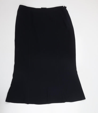 BHS Womens Blue Polyester Swing Skirt Size 36 in Zip
