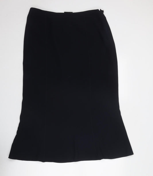 BHS Womens Blue Polyester Swing Skirt Size 36 in Zip