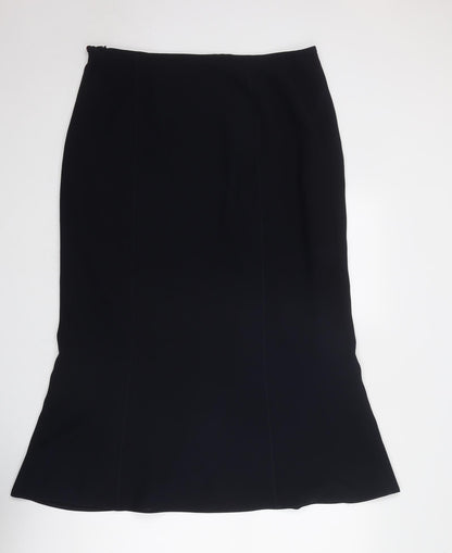 BHS Womens Blue Polyester Swing Skirt Size 36 in Zip