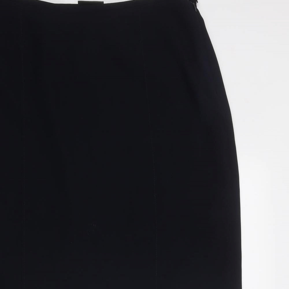 BHS Womens Blue Polyester Swing Skirt Size 36 in Zip