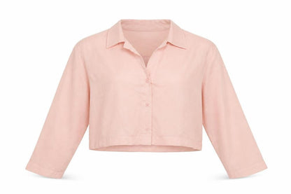 Womens UK Size 10 Topshop Pink Cropped Button-Up