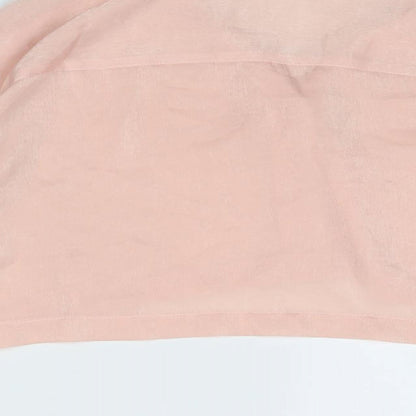 Womens UK Size 10 Topshop Pink Cropped Button-Up