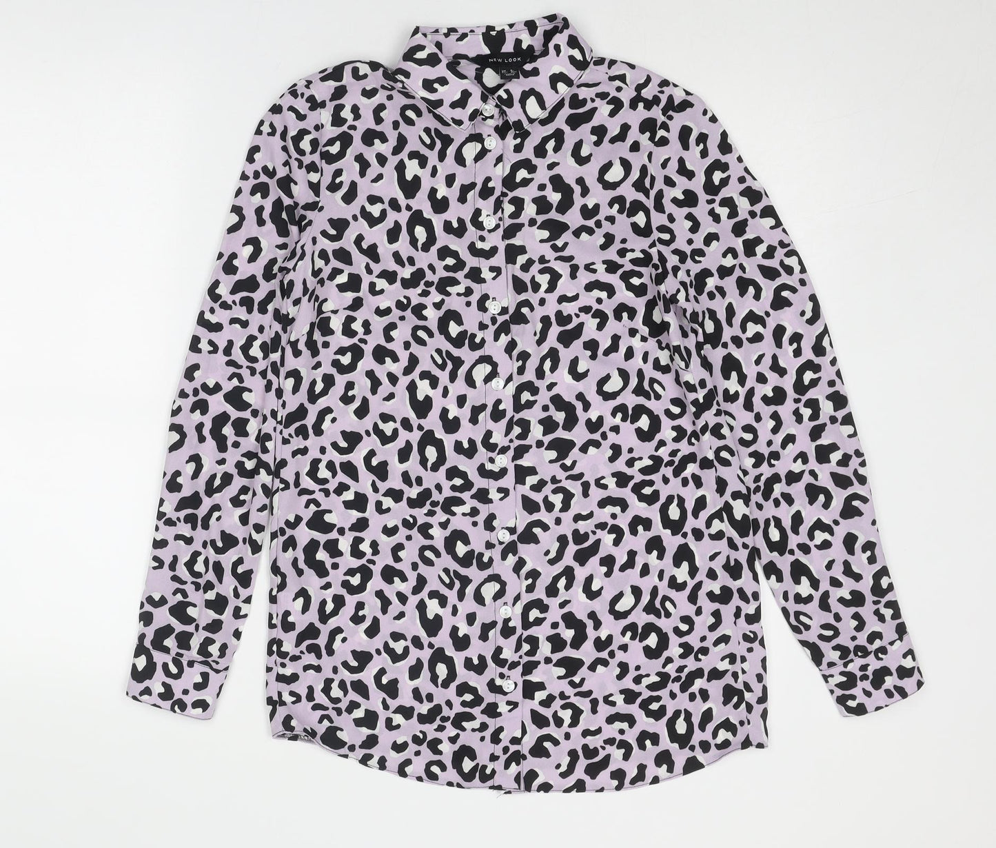 Womens UK Size 8 New Look Purple Basic Button-Up