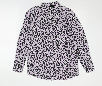 Womens UK Size 8 New Look Purple Basic Button-Up