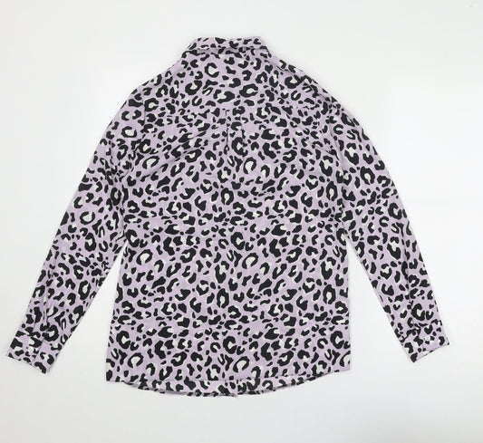 Womens UK Size 8 New Look Purple Basic Button-Up