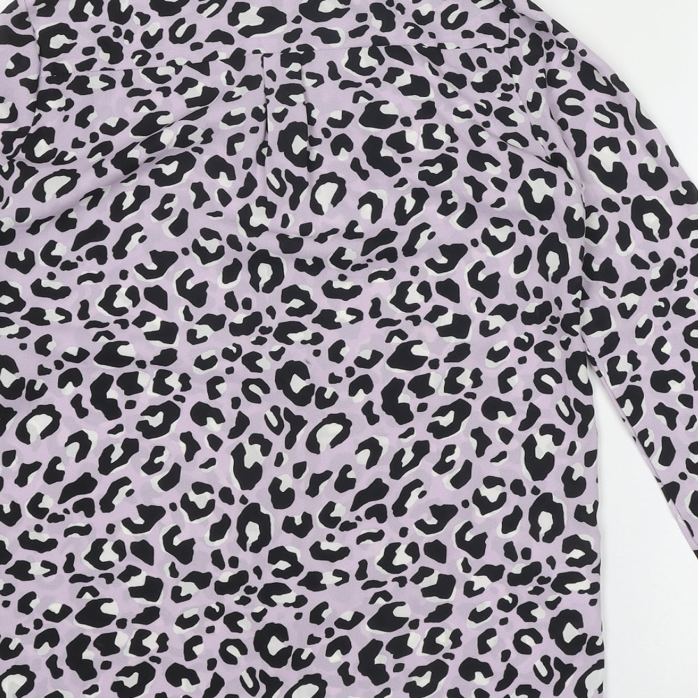 Womens UK Size 8 New Look Purple Basic Button-Up