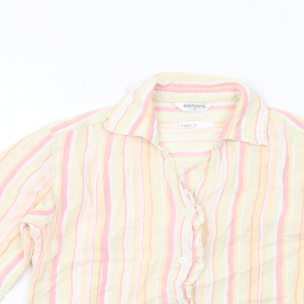 Womens UK Size 12 Editions Multicoloured Basic Button-Up
