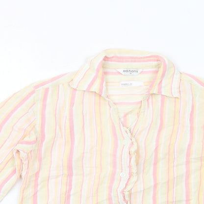 Womens UK Size 12 Editions Multicoloured Basic Button-Up