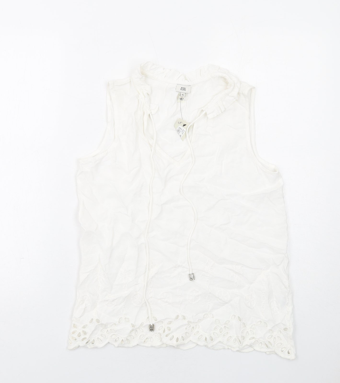 Womens UK Size XS River Island White Basic Blouse