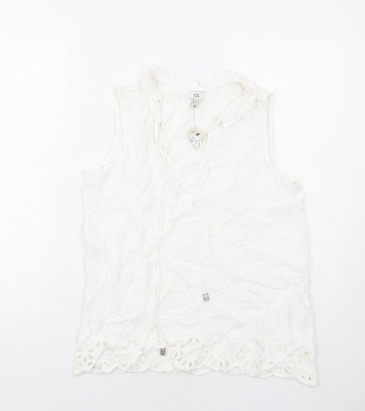 Womens UK Size XS River Island White Basic Blouse
