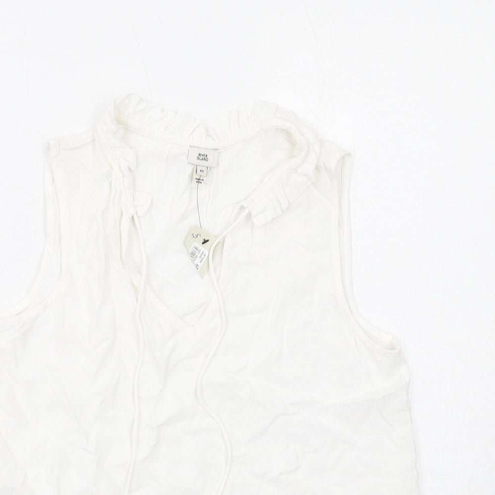 Womens UK Size XS River Island White Basic Blouse