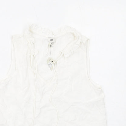 Womens UK Size XS River Island White Basic Blouse